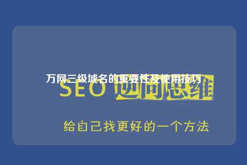 万网三级域名的重要性及使用技巧