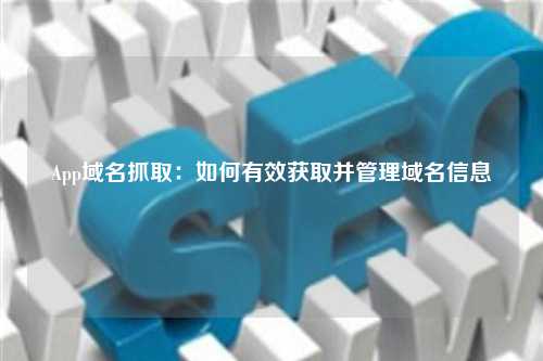 App域名抓取：如何有效获取并管理域名信息